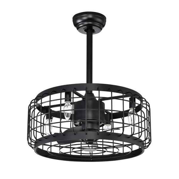 20.24" Caged Ceiling Fan with  Remote Control,Timer, 3 Speeds Indoor Ceiling Fan for Farmhouse, Bedroom Living Room(No include Bulbs)