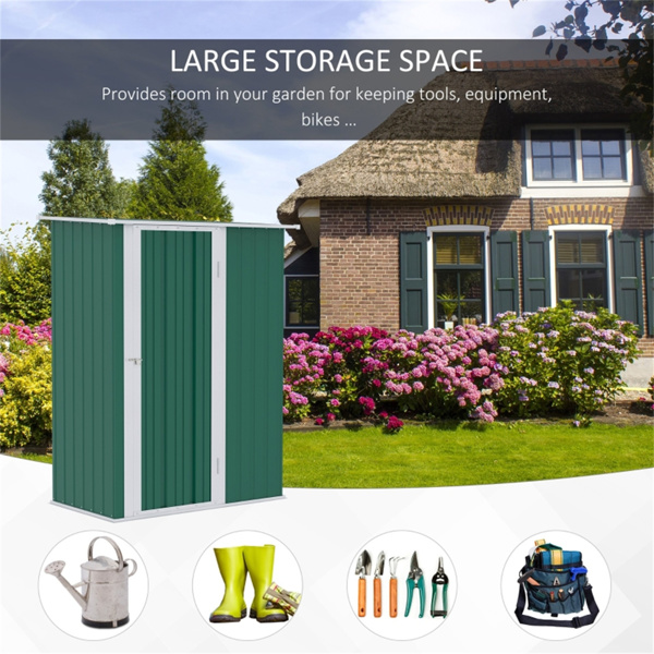 Metal Outdoor Storage Shed, Garden Tool House Cabinet 