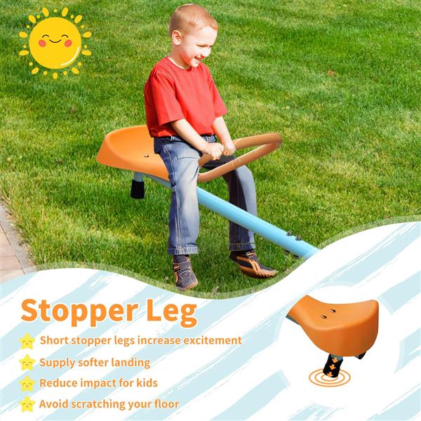 Outdoor Kids Spinning Seesaw Sit and Spin Teeter Totter Outdoor Playground Equipment Swivel Teeter Totter for Backyard