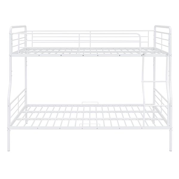 Full XL Over Queen Metal Bunk Bed, White