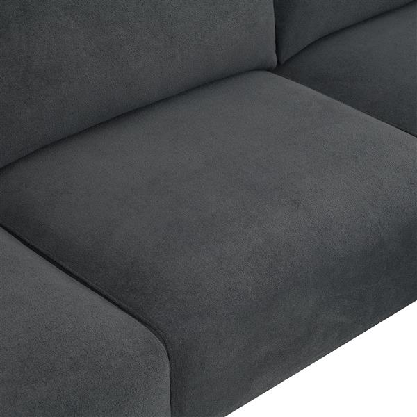 [VIDEO provided] [New] 103.5*59" Modern L-shaped Sectional Sofa, 4-seat Velvet Fabric Couch Set with Convertible Ottoman,Freely Combinable Sofa for Living Room, Apartment, Office,Apartment,2 Colors