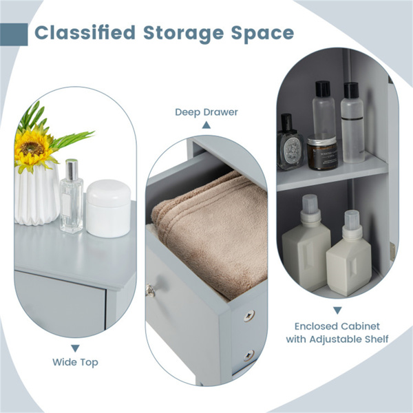 Bathroom storage cabinet gray（AMAZON禁止销售）