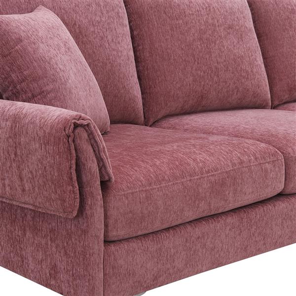 [VIDEO provided] [New]84 " Convertible Sectional Sofa, Modern Chenille L-Shaped Sofa Couch with Reversible Chaise Lounge, Fit for Living Room, Apartment(2 Pillows)