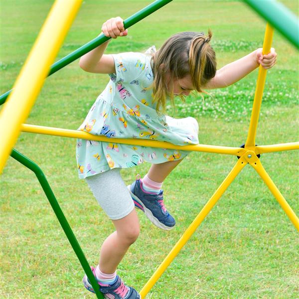 Kids Climbing Dome Tower - 12 ft Jungle Gym Geometric Playground Dome Climber Monkey Bars Play Center, Rust & UV Resistant Steel Supporting 1000 LBS