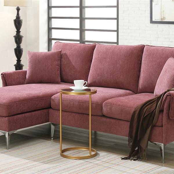 [VIDEO provided] [New]84 " Convertible Sectional Sofa, Modern Chenille L-Shaped Sofa Couch with Reversible Chaise Lounge, Fit for Living Room, Apartment(2 Pillows)