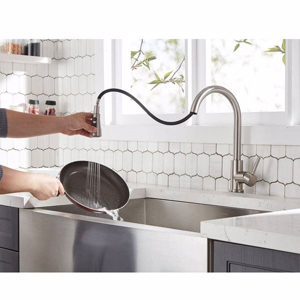 360° Kitchen Sink Mixer Taps Pull Out Spout Spray Single Lever Modern Mono Tap