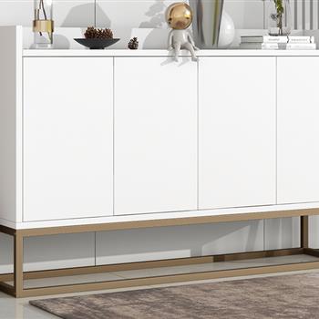 Modern Sideboard Elegant Buffet Cabinet with Large Storage Space for Dining Room, Entryway (White)