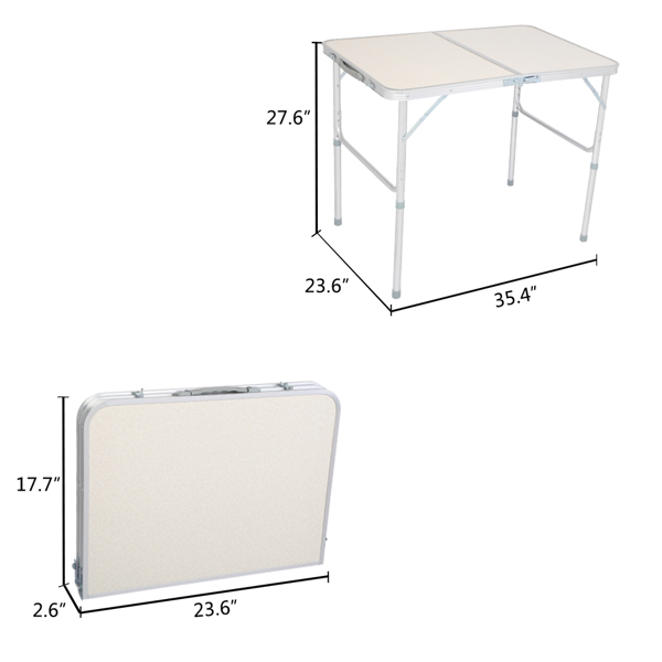 90 x 60 x 70cm Home Use Aluminum Alloy Folding Table White