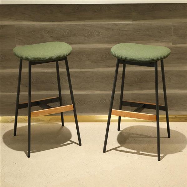 Modern Set of 2 Bar Stools Comfortable & Stylish Counter Height and Bar Height Bar Stools,Soft Fabric Upholstered, Backless for Kitchen, Dining Room Bar Chairs