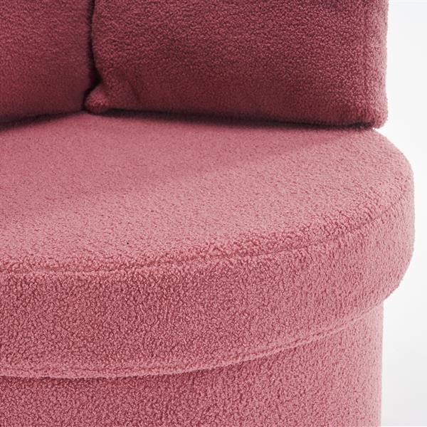 Fabric Swivel And Storage Chair With Back Cushion For Living Room,Dark Pink