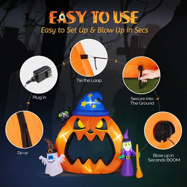 6.9ft Pumpkin  Inflatable Halloween Decoration