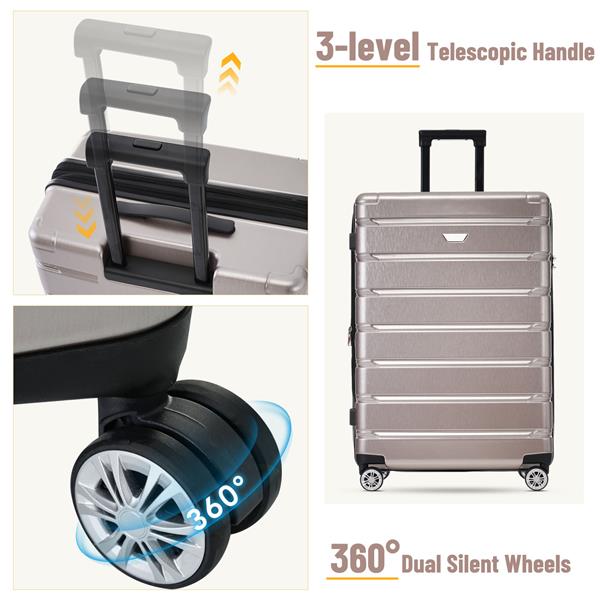 3 Piece Luggage Set Suitcase Set, Lightweight Durable Suitcase with Wheels and TSA Lock, Expandable Travel Family Luggage for Men Women 20" 24" 27"