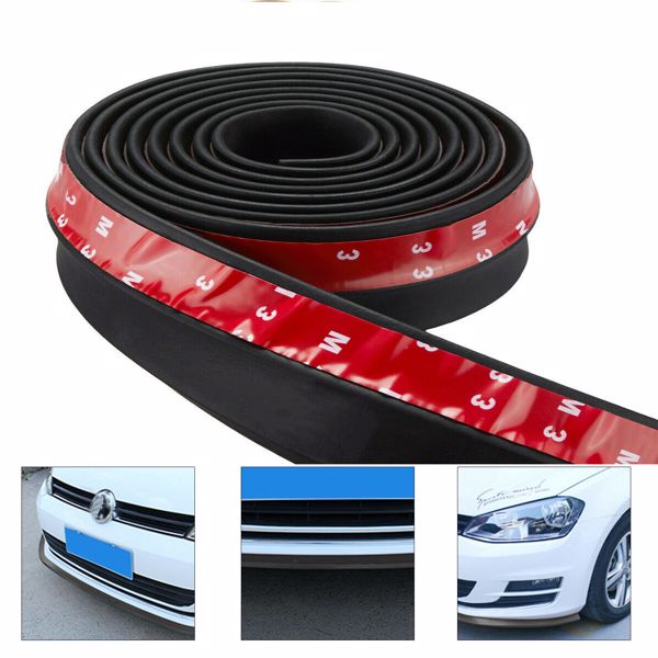 Universal Car Lip Skirt Protector Rubber Splitter Front Bumper Spoiler Side 2.5M