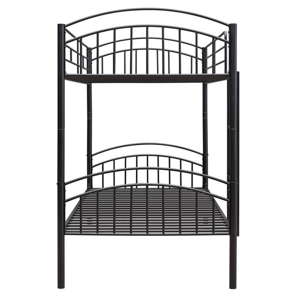 Twin Over Twin Metal Bunk Bed,Divided into Two Beds(Black)