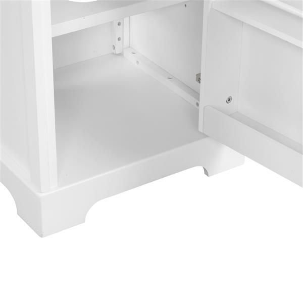 20" Bathroom Vanity with Sink, Bathroom Cabinet with Soft Closing Door, Storage Rack and Adjustable Shelve, White