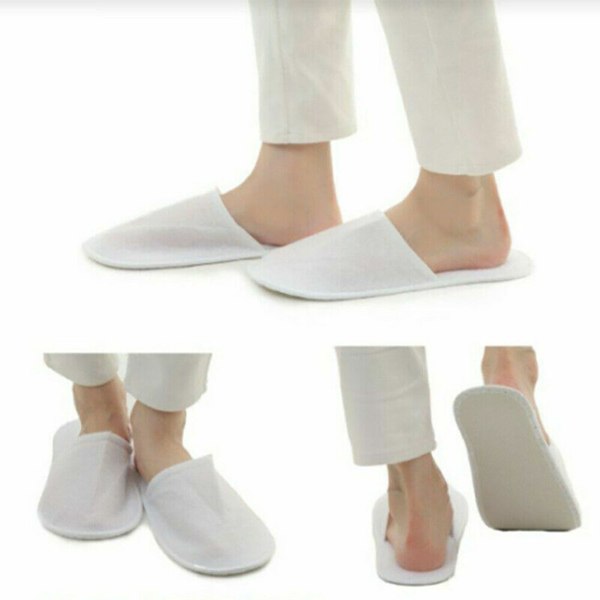 50 Pairs Spa Hotel Guest Slippers Toe Towelling Disposable Terry Style Lot