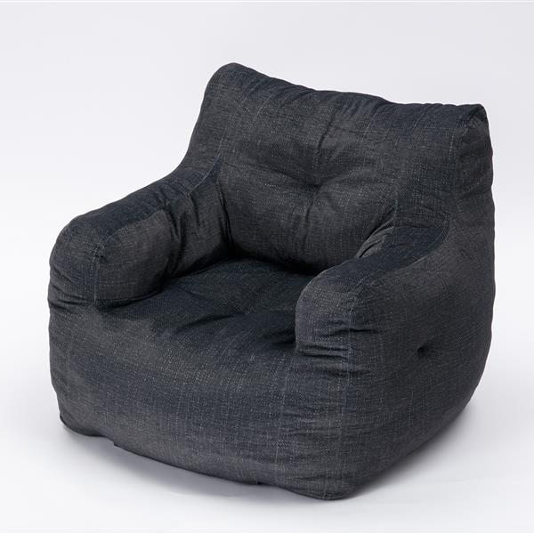 010-Soft Velvet Fabric Bean Bag Chair Filled With Memory Sponge,Dark Gray