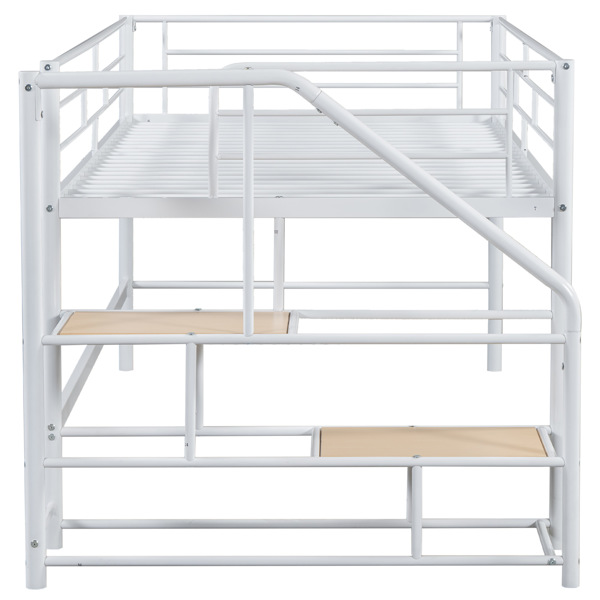 Mid Loft Bed with Storage stairs, Twin, White