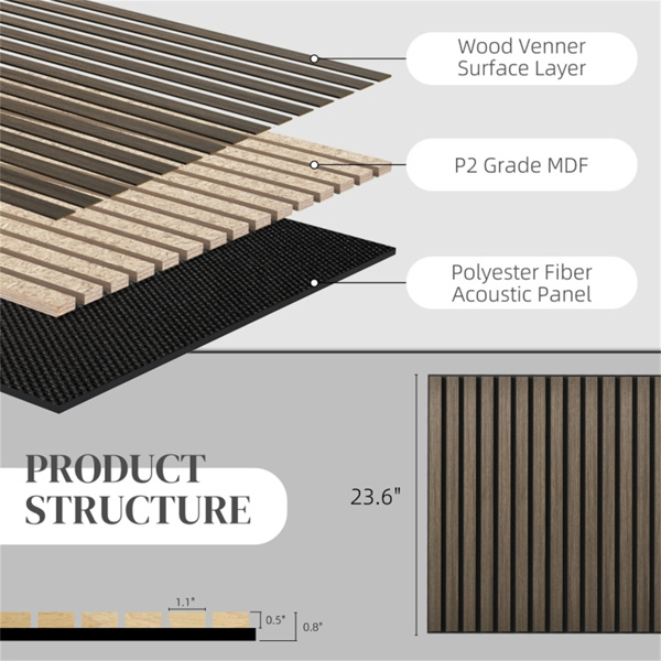 4PCS 24" x 24" Wood Panels for Wall