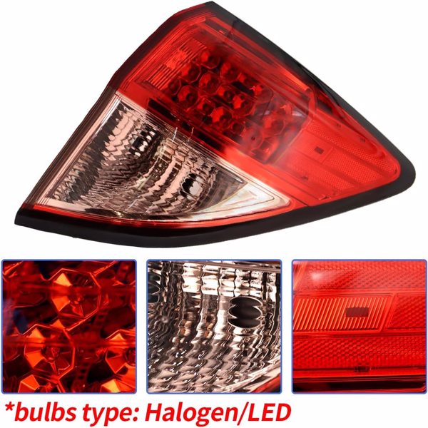 Right Passenger Side Tail Light Assembly Fit for 2016-2022 Honda HR-V HRV Sedan Outer Taillight Rear Lamp, OE #:33552-T7S-A01,HO2804109