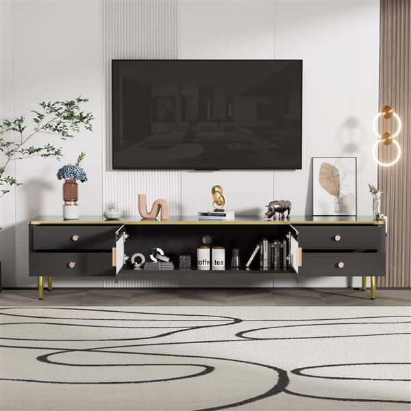 TV Stand for 65+ Inch TV, Entertainment Center TV Media Console Table, Modern TV Stand with Storage, TV Console Cabinet Furniture for Living Room