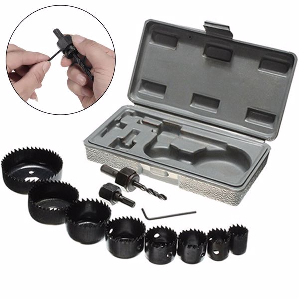 11PCS HOLE SAW CUTTER SET Round/Circular Drill Cutting Case Kit Metal/Alloy/Wood