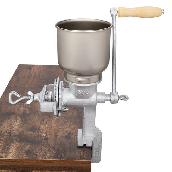 500# Home Use Hand Cranking Operation Grain Grinder Silver