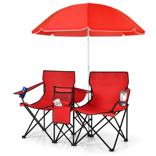 Outdoor camping chair with umbrella