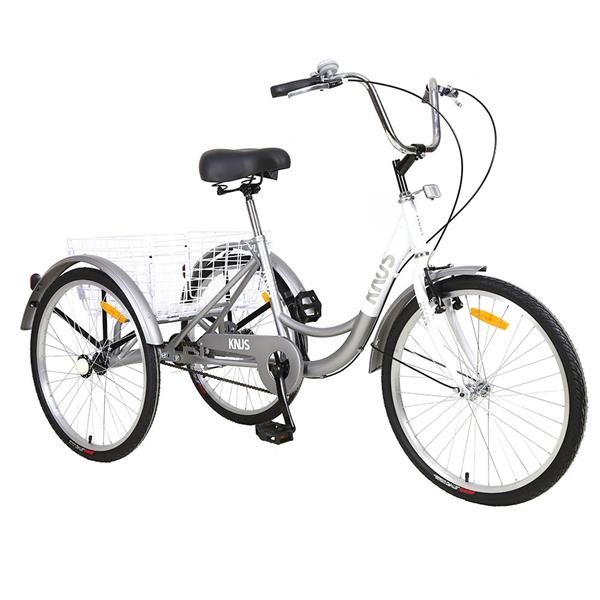 Adult Tricycle Trikes,3-Wheel Bikes,26 Inch Wheels Cruiser Bicycles with Large Shopping Basket for Women and Men