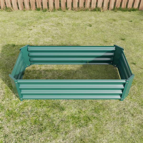 Metal Raised Garden Bed, Rectangle Raised Planter 4×2×1ft  for Flowers Plants, Vegetables Herb Veezyo Green