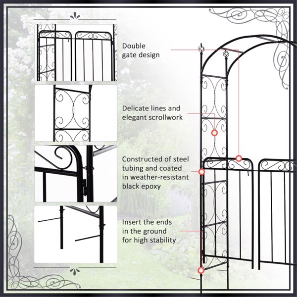 Metal Garden Arch ( Amazon Shipping)（Prohibited by WalMart）