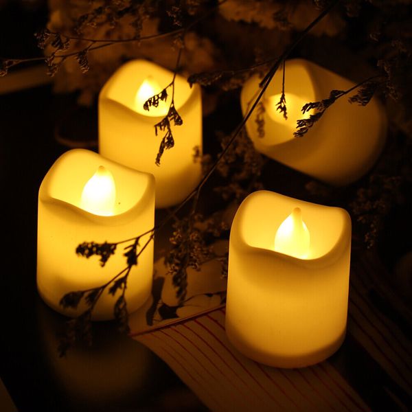 24PCS Led Tea Lights Candles LED FLAMELESS Battery Operated Wedding XMAS UK