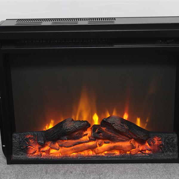 23 inch electric fireplace insert, cost-effective heater with log set & realistic flame, overheating protection