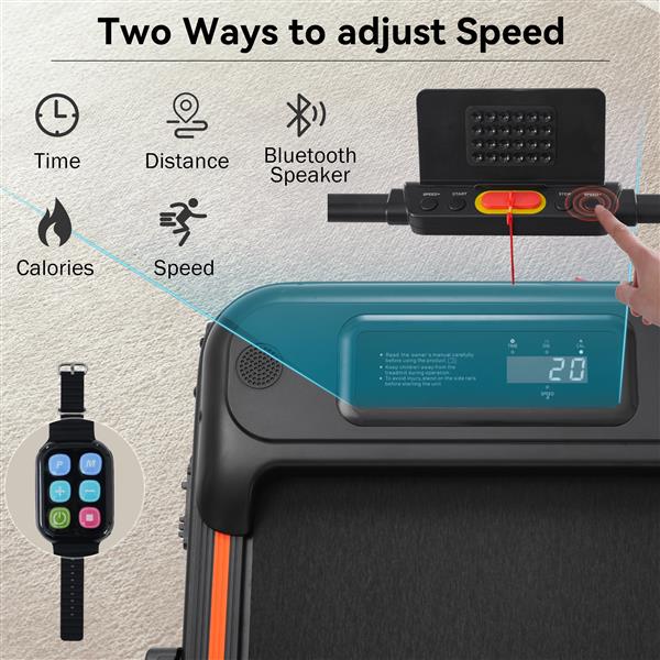 NEW Folding Walking Pad Under Desk Treadmill for Home Office -2.5HP Walking Treadmill With Incline 0.5-7.5MPH 265LBS Capacity Treadmill for Walking Running - Two Ways to Adjust Speed