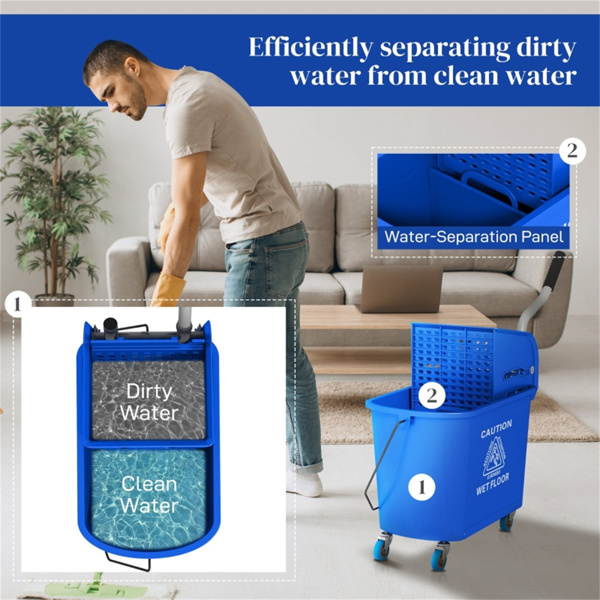 Cleaning bucket with wheels ( Amazon Shipping)（Prohibited by WalMart）