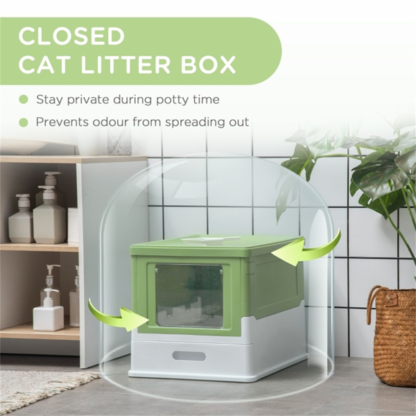 Fully Enclosed Cat Litter Box