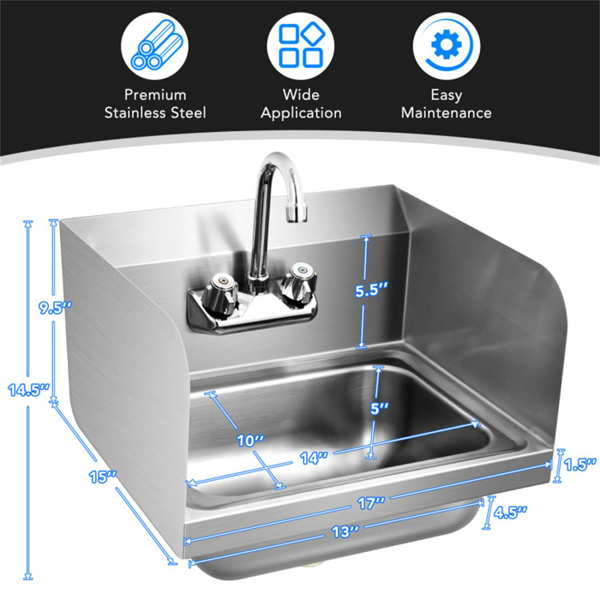 Wall mounted sink with faucet