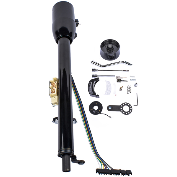 28" Black Stainless GM Tilt Steering Column with Key & Adapter R91004BK-28"