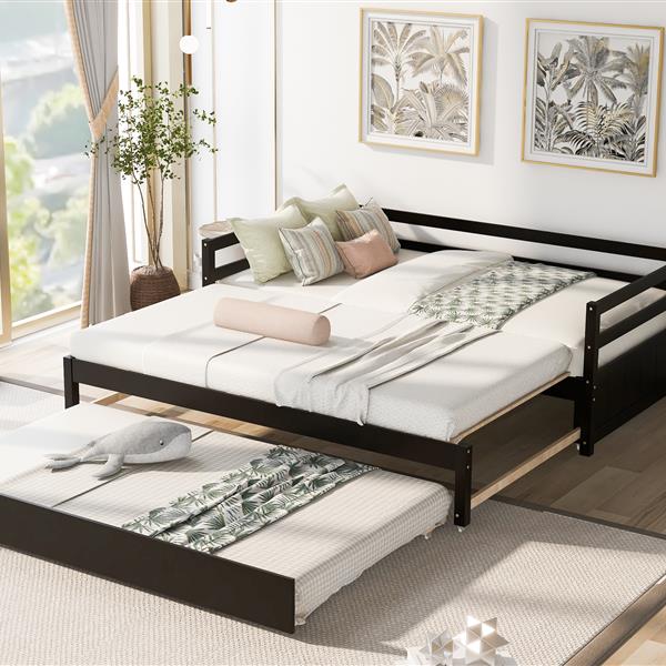 Twin or Double Twin Daybed with Trundle,Espresso