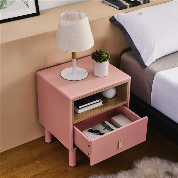 Single drawer bedside table, modern style bedside table, wooden bedside table, bedside table with drawer, side table with drawer, compact bedside table, Nordic style bedside table