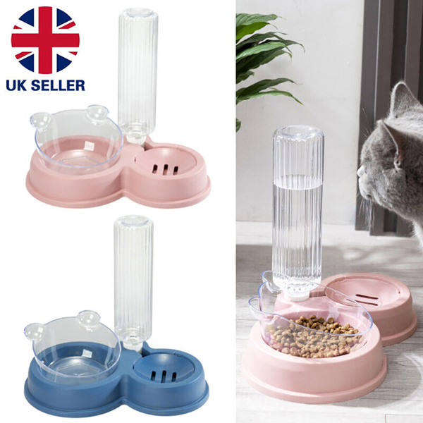 Pet Water Dispenser Slow Drinker with Food Bowl Slow Feeder for Pets Dogs NEW