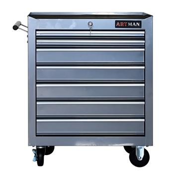 7 DRAWERS MULTIFUNCTIONAL TOOL CART WITH WHEELS-SILVER