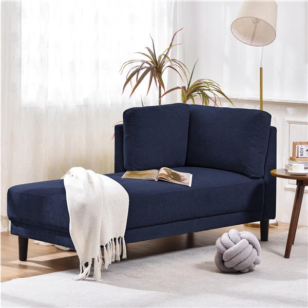 [New+Video]65" Mid-Century Modern Linen Fabric Corner Lounge Chair, Upholstered Indoor Chaise Lounge,Sleeper Sofa,Solid Wood Sofa Bed for Bedroom,Office,Small Living Room & Apartment,3 Colors