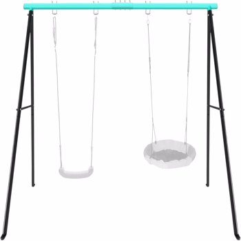 Porch Swing Frame, 440lbs Weight Capacity Swing Stand 2 Seats, Heavy Duty A-Frame Swing, Swing Stand Frame for Yoga Hammock Saucer Baby Porch Swing, Swing Sets for Backyard(Swing NOT Included)