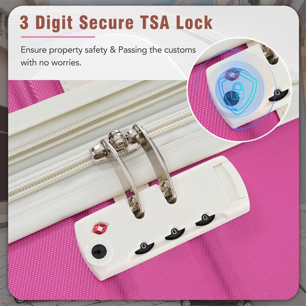 28 IN Luggage 1 Piece with TSA lock , Expandable Lightweight Suitcase Spinner Wheels, Vintage Luggage,Pink