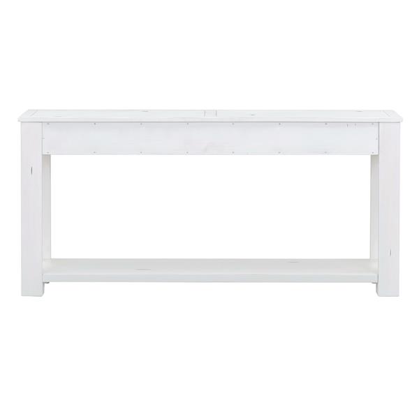 Console Table/Sofa Table with Storage Drawers and Bottom Shelf for Entryway Hallway(Antique White)