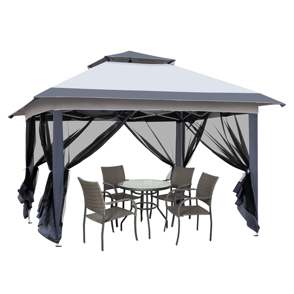 2' x 12' Outdoor Pop-up Canopy with 4 Sidewalls Grey