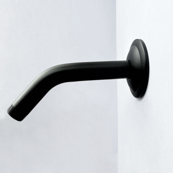 Shower Arm with Flange, 1/2 NPT Tapered Threads, Rain Shower Head Arm, Wall Mount Shower Extension Arm 