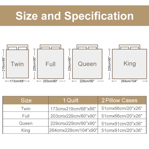 自产数码被三件套（不带靠垫套） RD1080灰粉花 美国小号（temu仅可自提）-3