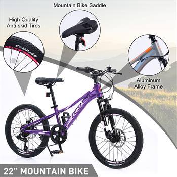 Mountain Bike for Girls and Boys  Mountain 20 inch 7-Speed bike